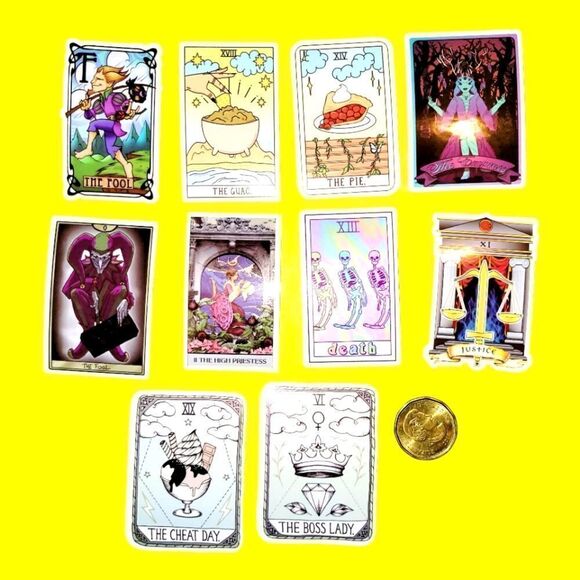 3/$20 Brand New 10x Funny Tarot Card Waterproof Stickers #3 - Picture 1 of 1
